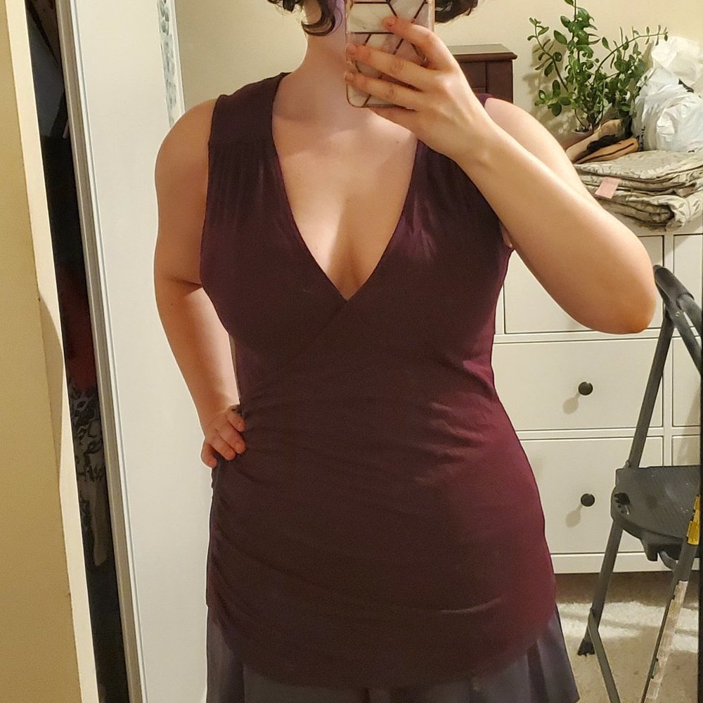 Merlot Sleeveless V-neck